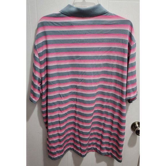 Nike Golf Tour Performance Dri Fit Polo Shirt Size 2XL Men Pink Striped Athletic - Picture 6 of 9